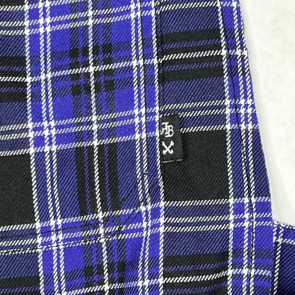 Royal Bones Daang Goodman Tripp Purple Plaid Skirtall Overalls Dress Sz L - NWOT - Picture 7 of 8